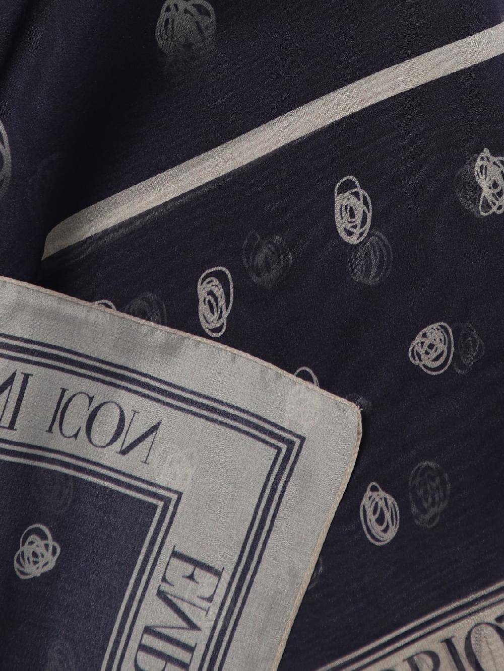 Giglio Foulard Emporio Armani In Seta Con Logo Jacquard