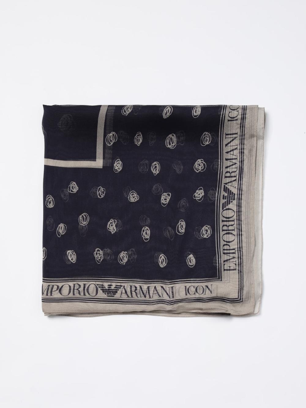Giglio Foulard Emporio Armani in seta con logo jacquard