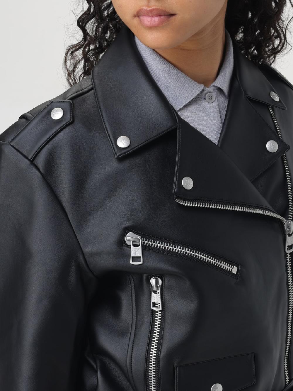 Giglio Giacca Biker Calvin Klein In Pelle Sintetica