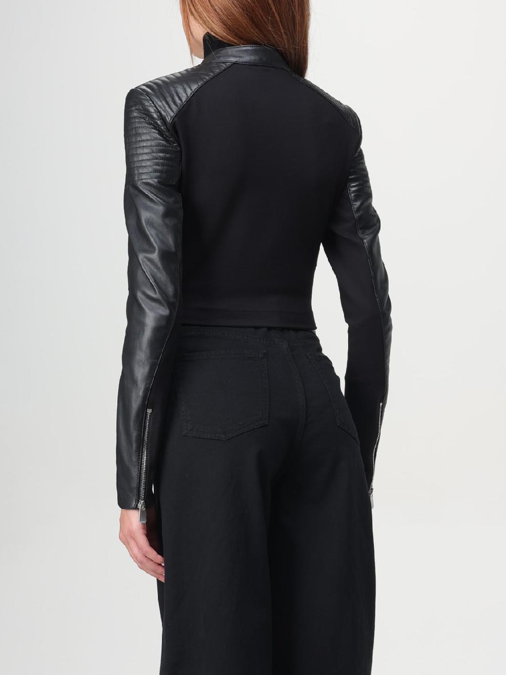 Giglio Giacca Biker Pinko In Pelle E Viscosa Tecnica