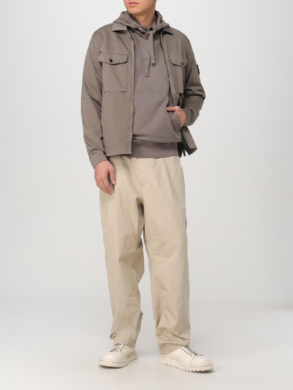 Giglio Giacca-camicia Con Zip In Cotone Stone Island
