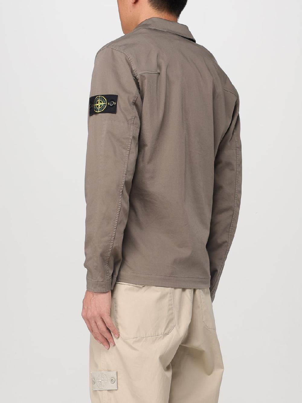 Giglio Giacca-camicia Con Zip In Cotone Stone Island