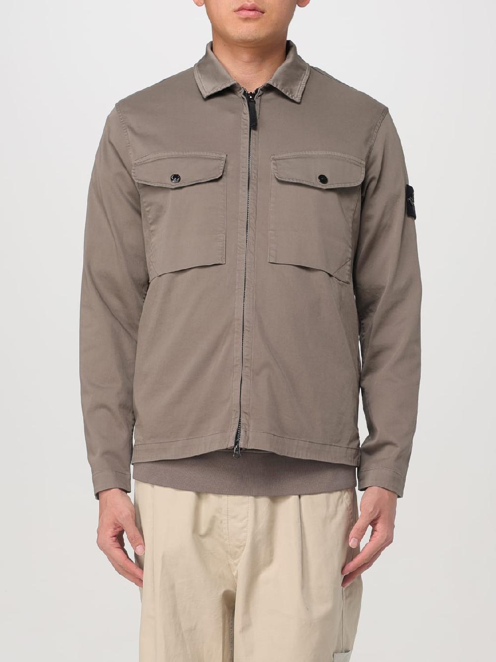 Giglio Giacca-camicia con zip in cotone Stone Island