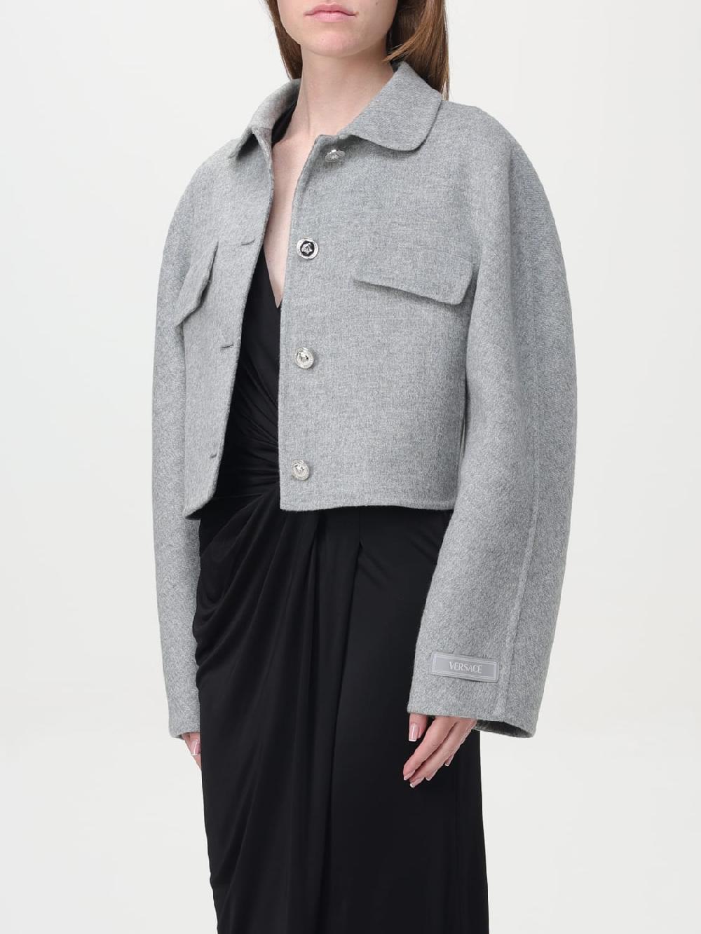 Giglio Giacca Crop Versace In Cashmere E Lana Vergine