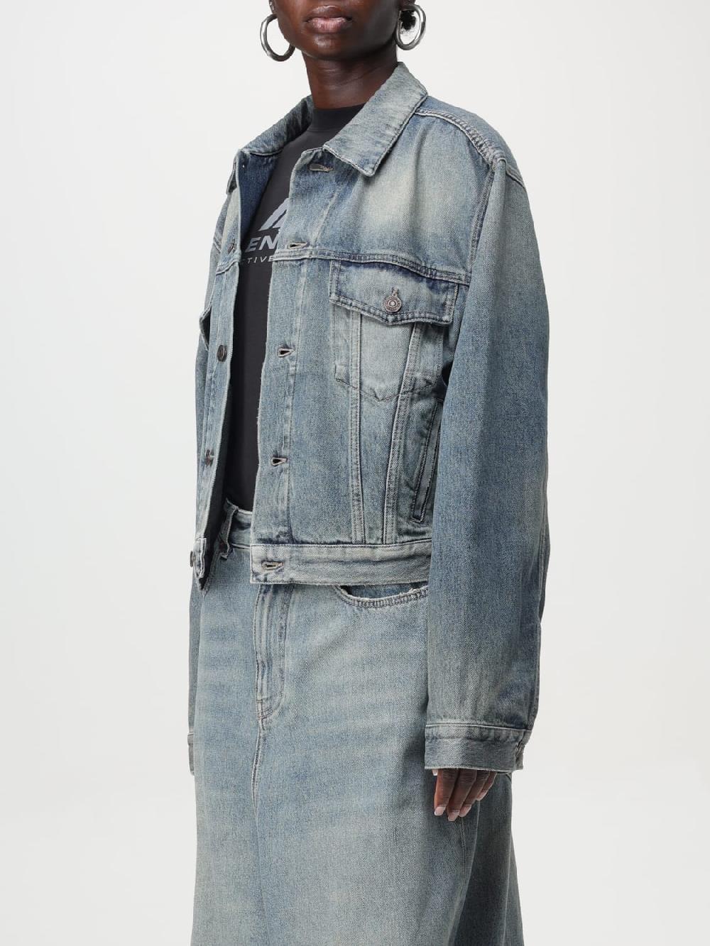 Giglio Giacca Di Jeans Balenciaga Con Logo Di Strass