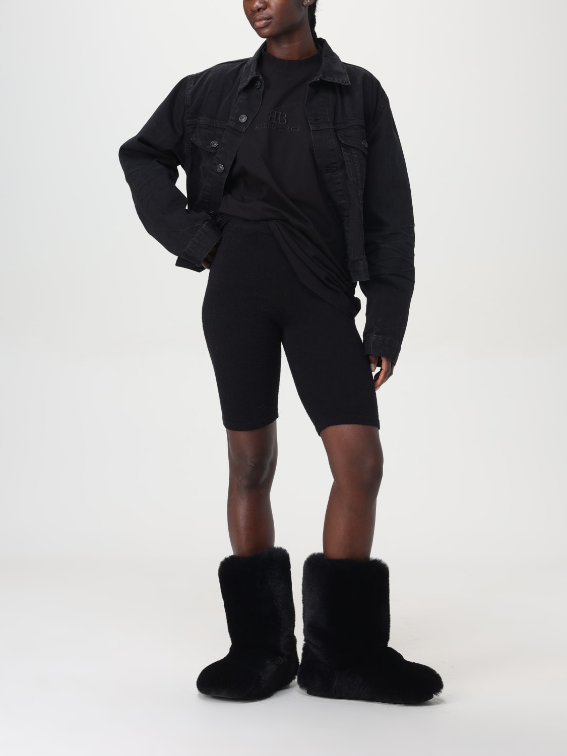 Giglio Giacca Di Jeans Balenciaga Con Logo Posteriore