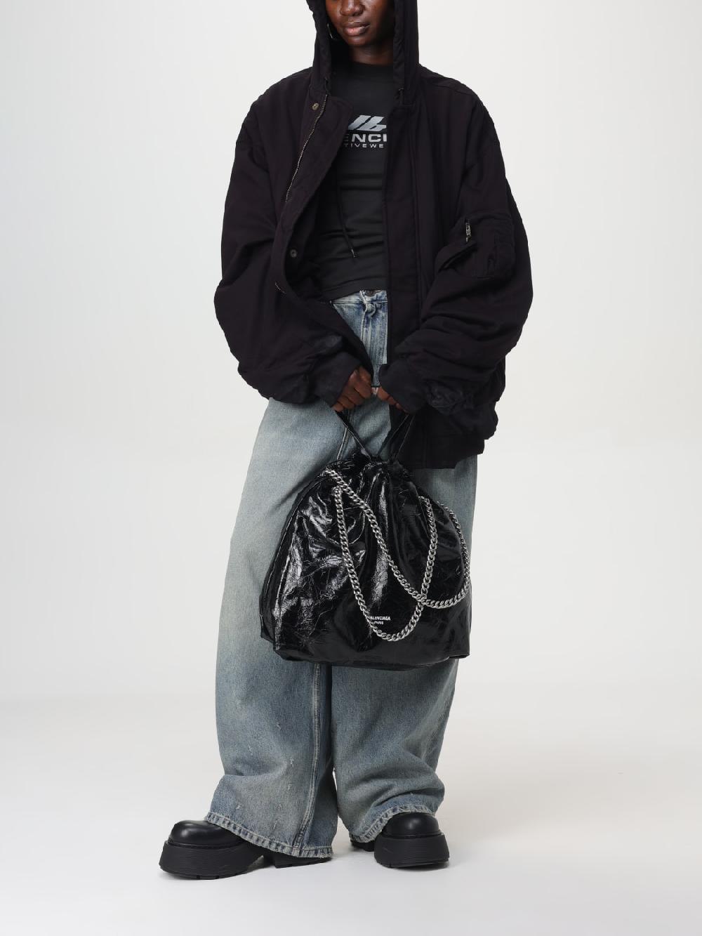 Giglio Giacca Oversize Con Cappuccio E Maxi Logo Balenciaga