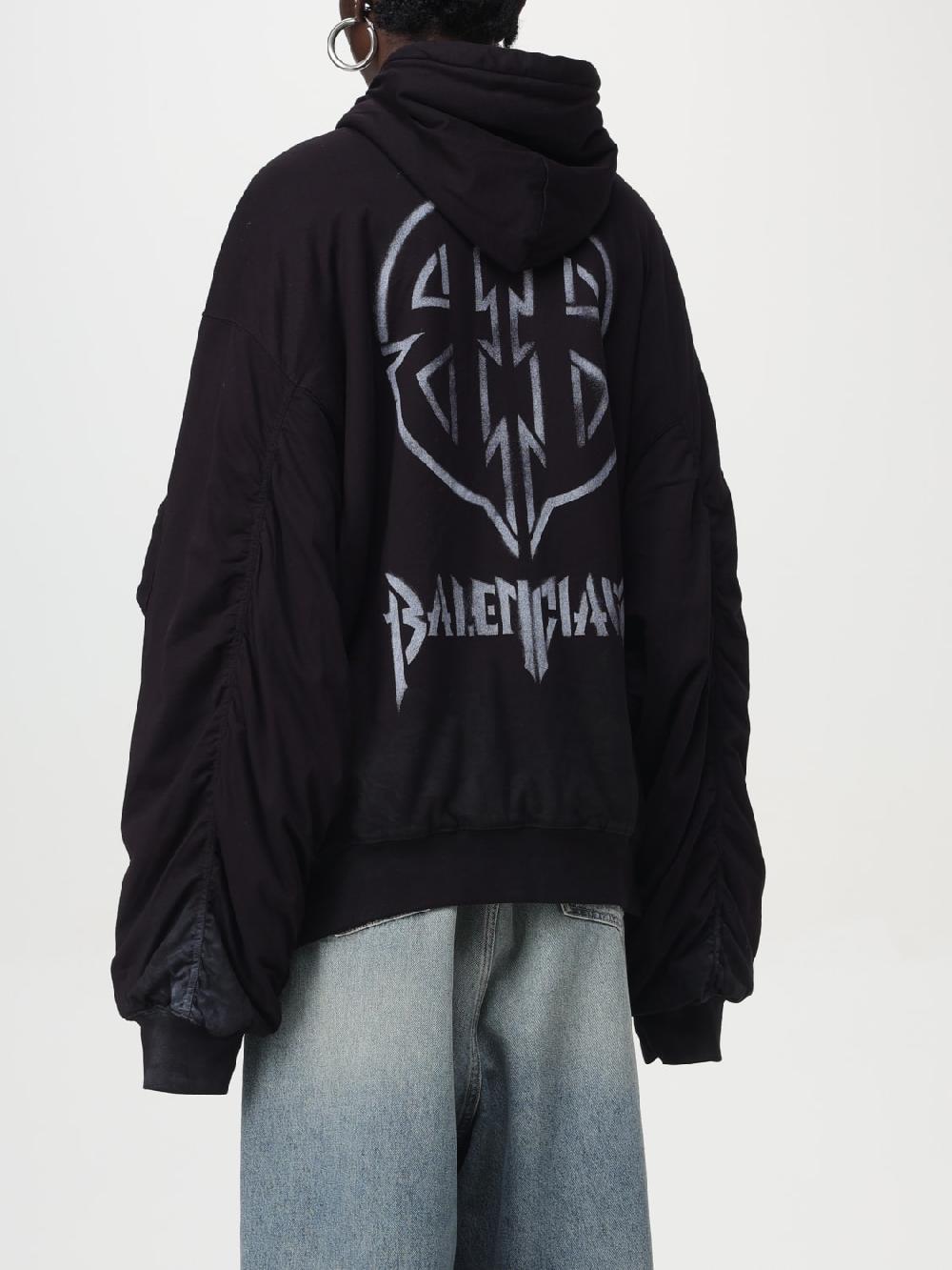 Giglio Giacca Oversize Con Cappuccio E Maxi Logo Balenciaga