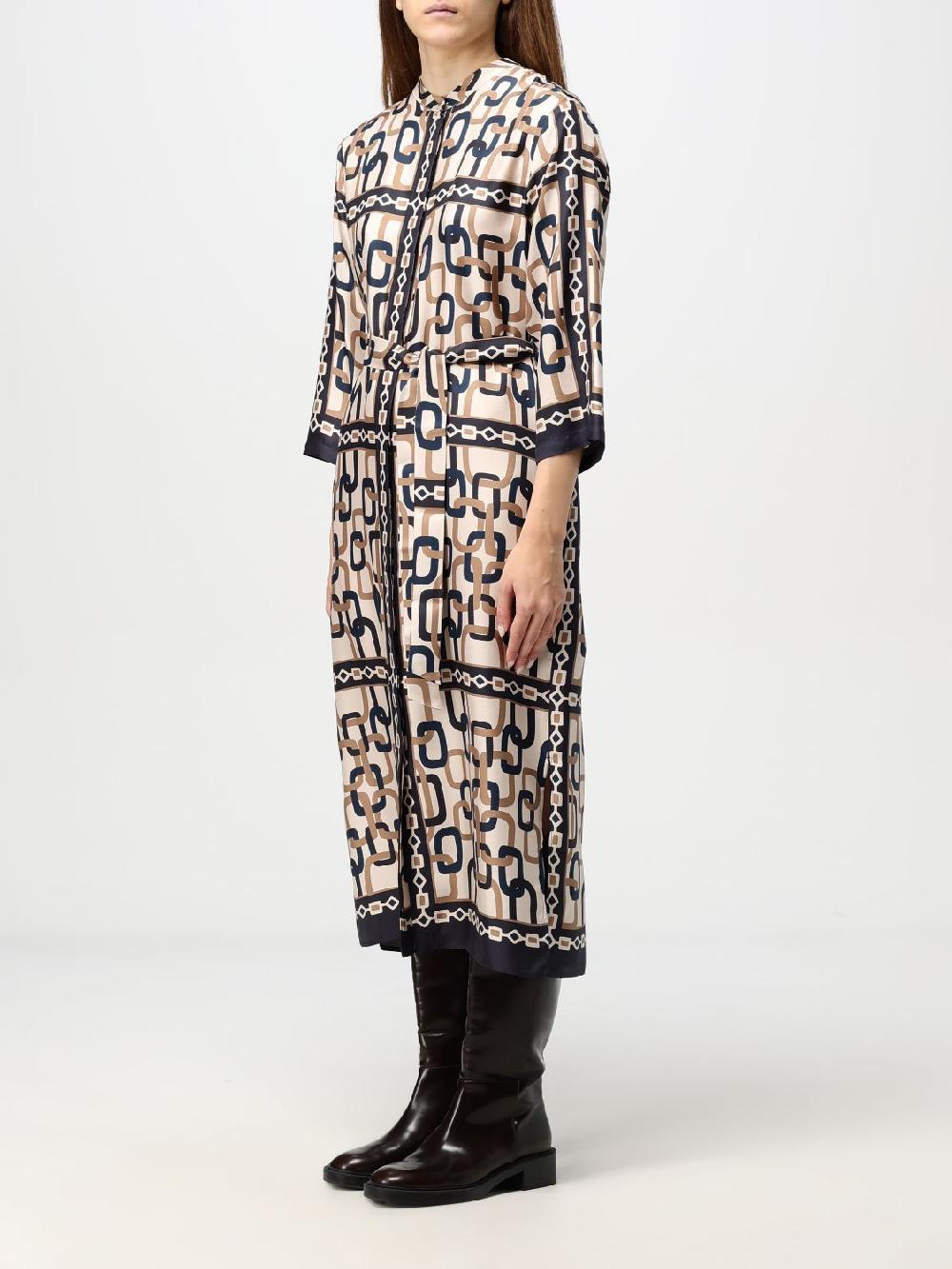 Giglio Abito Chemisier 'S Max Mara In Seta Stampata