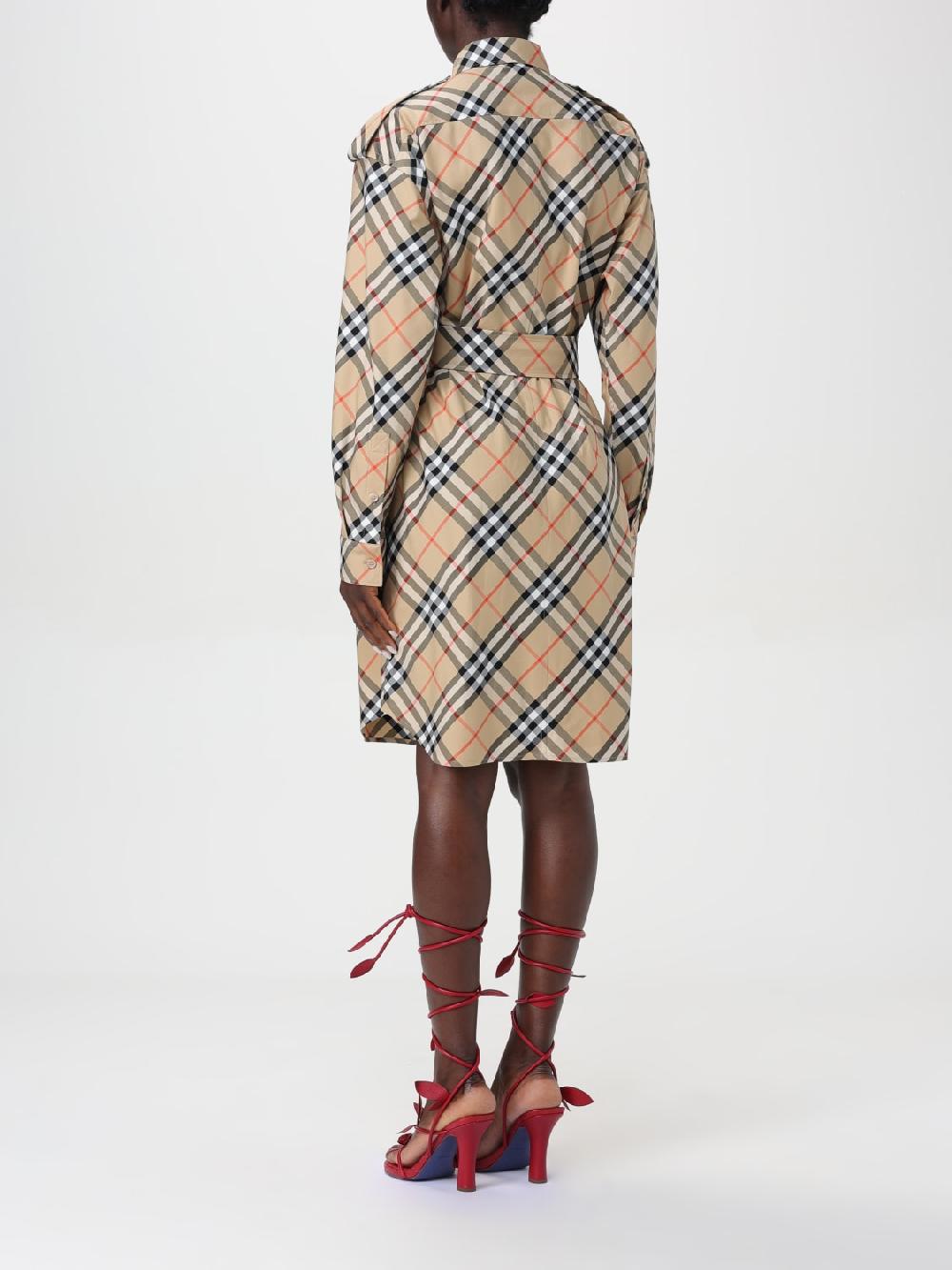 Giglio Abito Di Cotone Check Burberry
