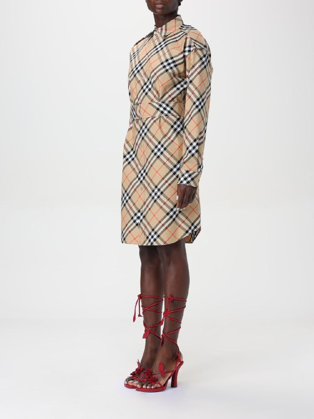 Giglio Abito Di Cotone Check Burberry