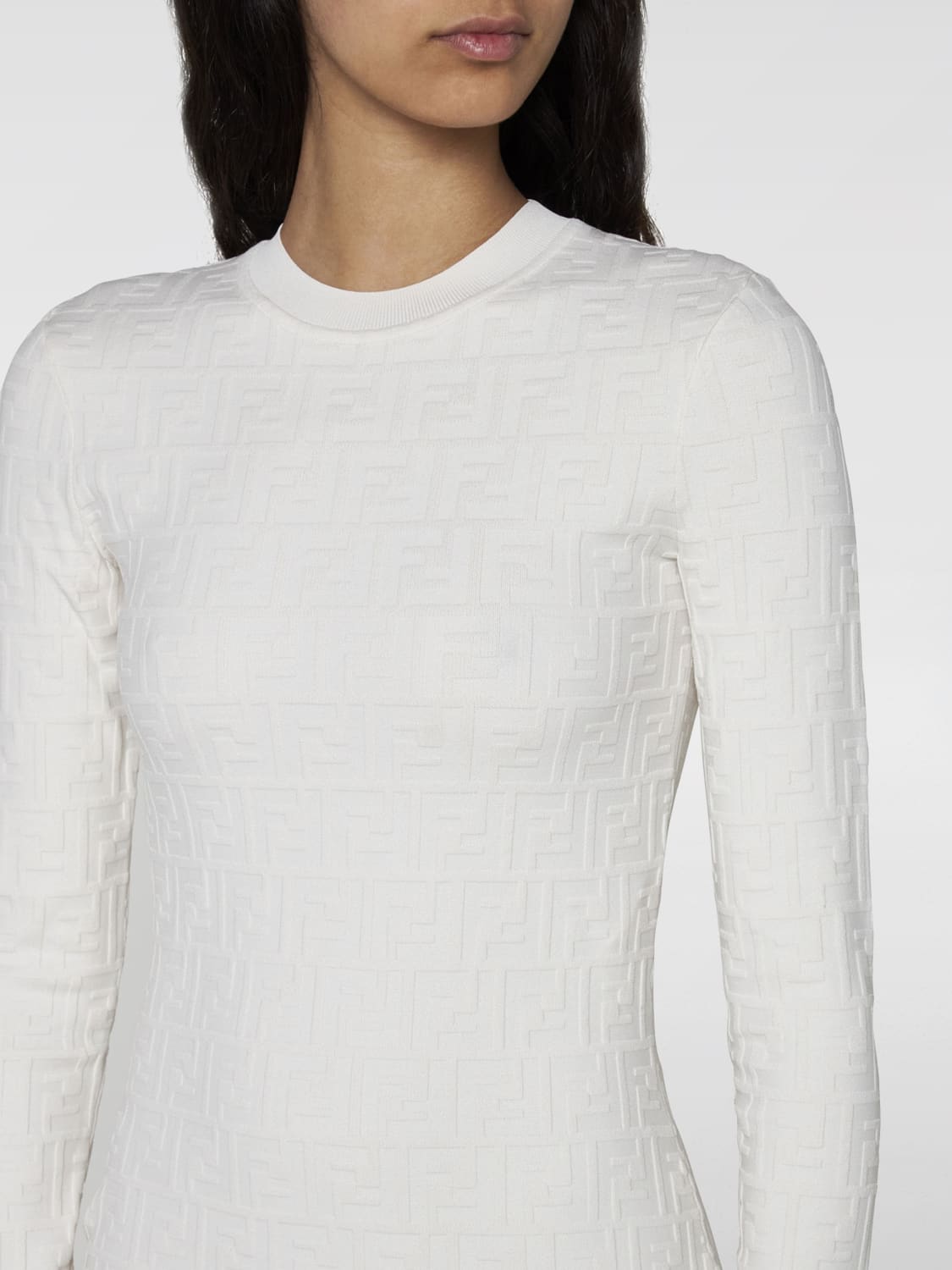 Giglio Abito Fendi In Viscosa Con Logo Jacquard