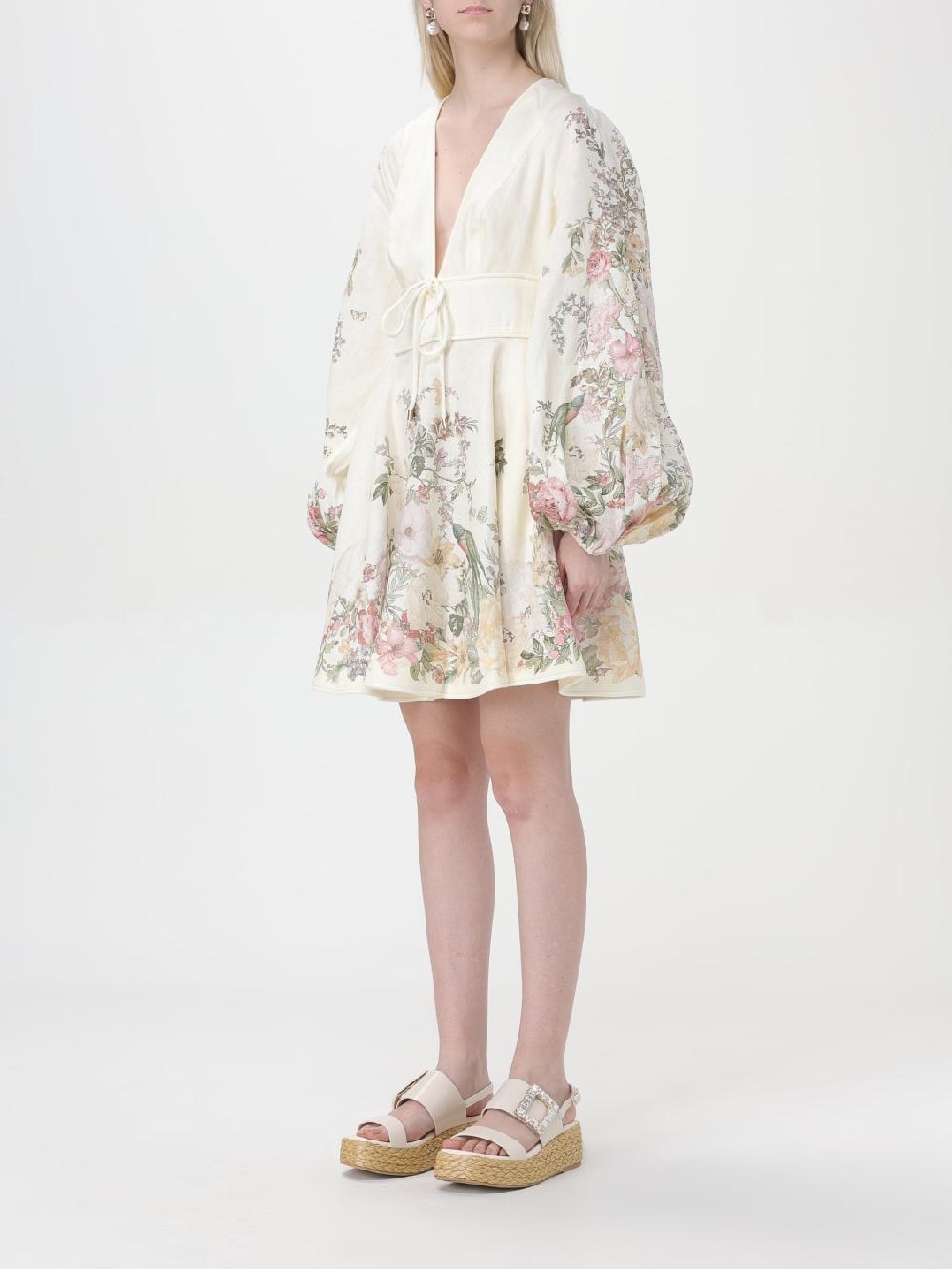 Giglio Abito Floreale Zimmermann Di Lino