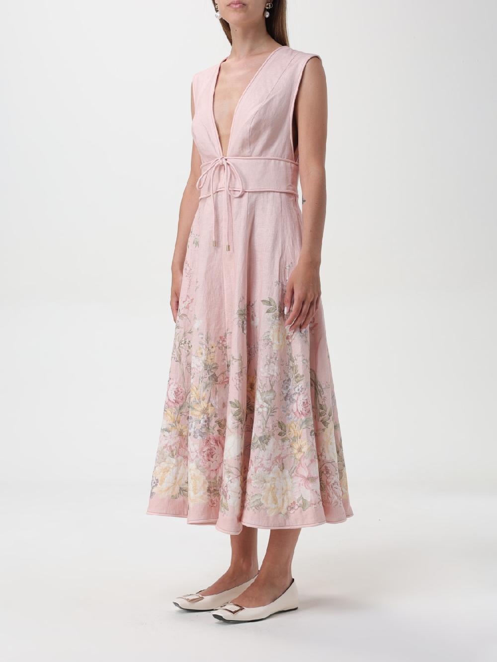 Giglio Abito Floreale Zimmermann Di Lino