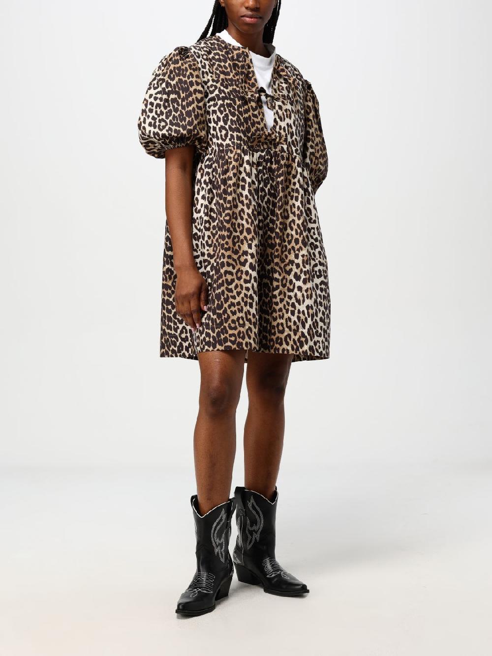 Giglio Abito Ganni In Cotone Animalier