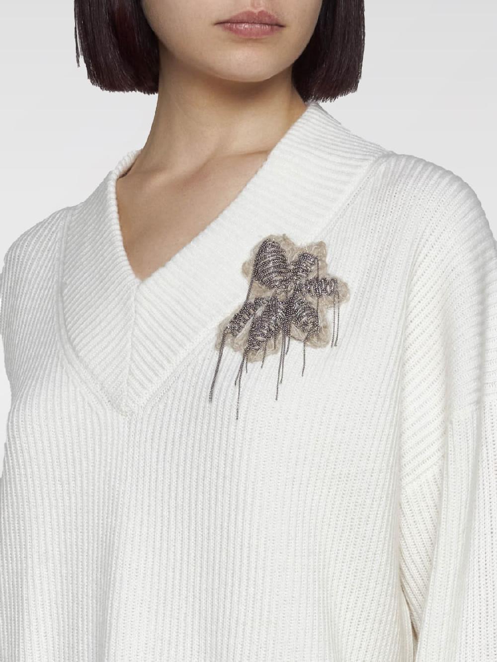 Giglio Abito In Maglia A V Brunello Cucinelli