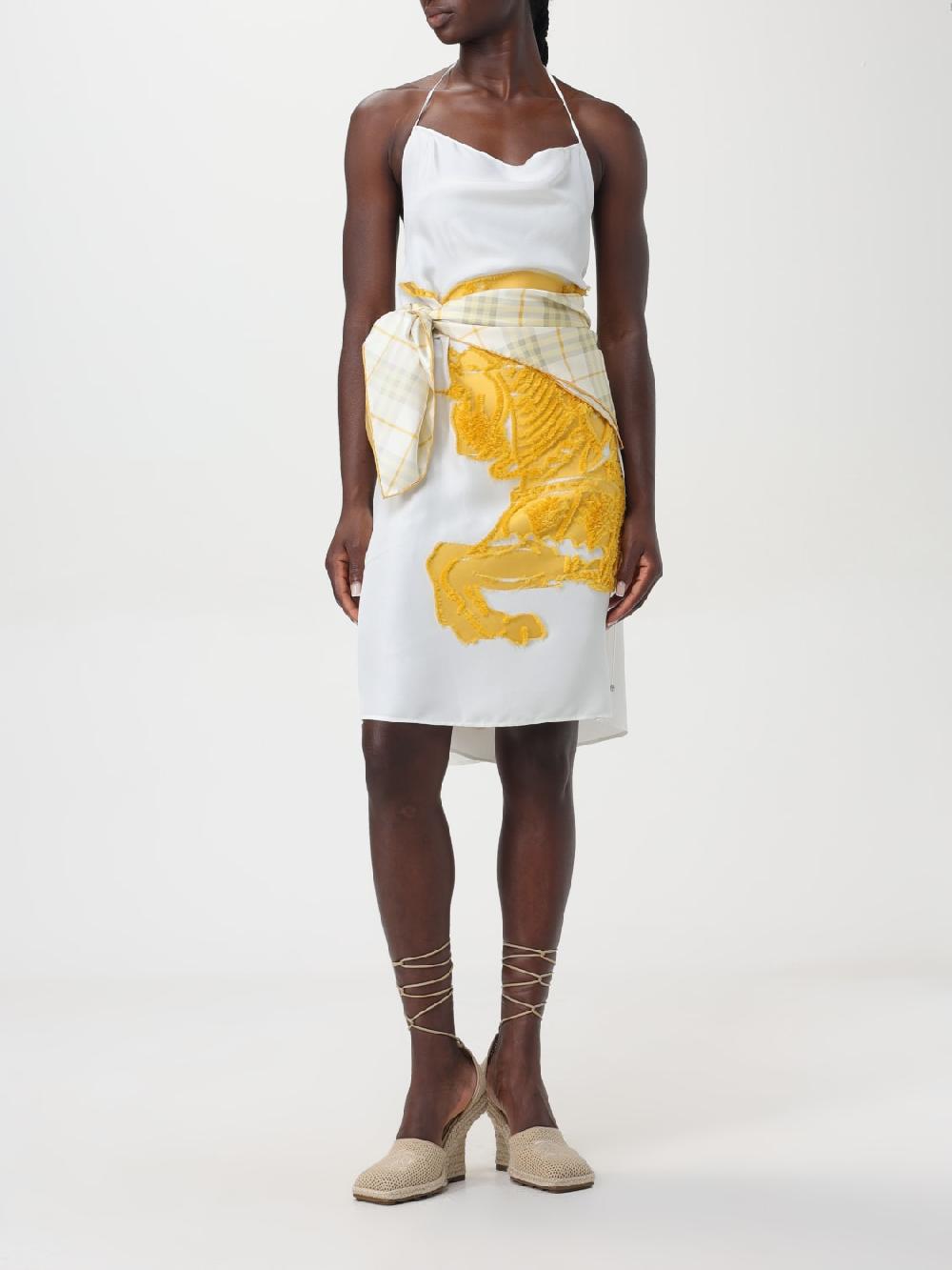 Giglio Abito In Misto Seta Con Logo EKD Burberry