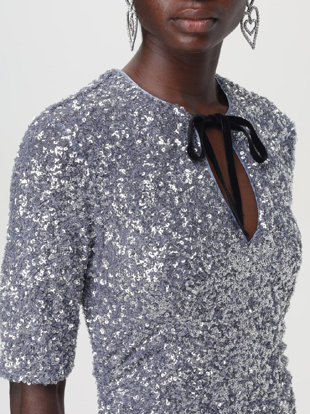 Giglio Abito Lungo Con Paillettes 3D Ganni