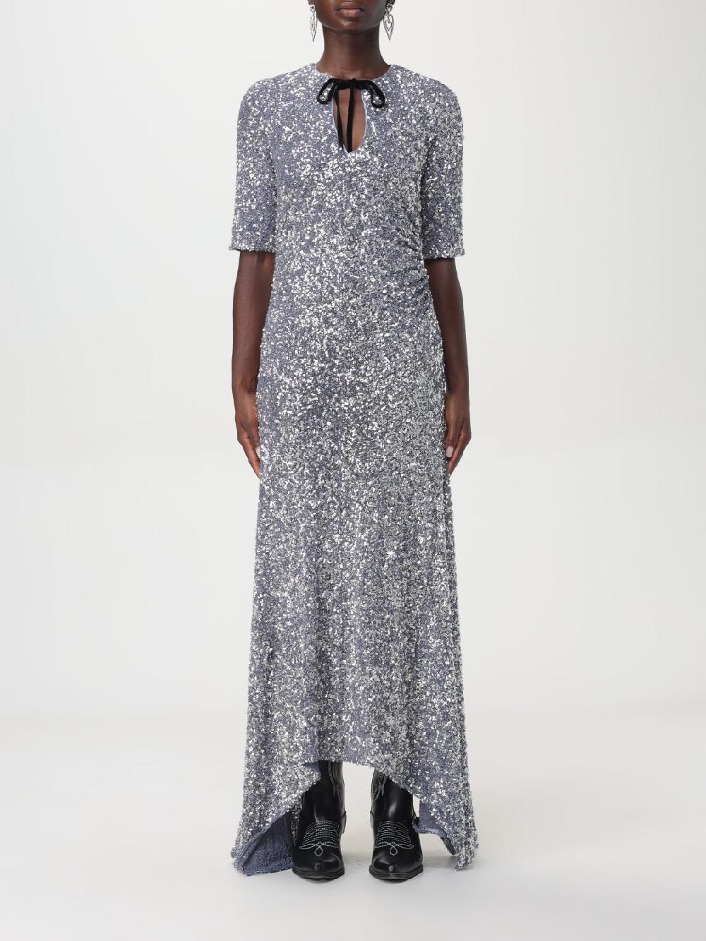 Giglio Abito lungo con paillettes 3D Ganni