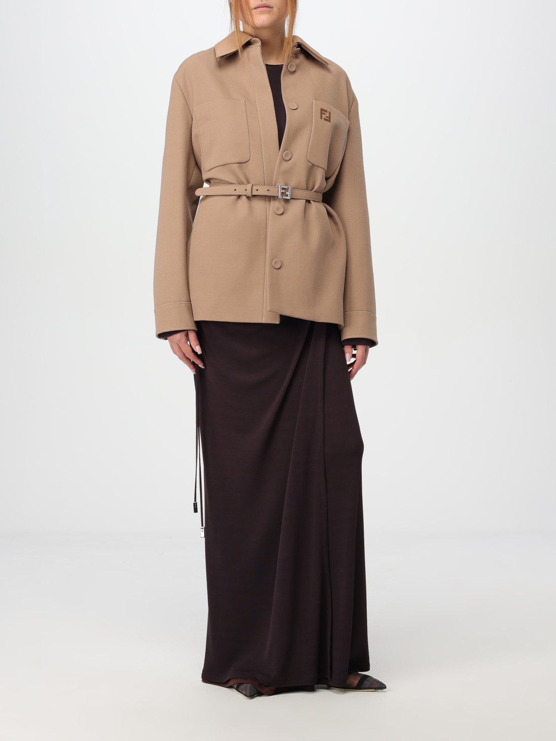 Giglio Abito Lungo Fendi In Jersey Stretch