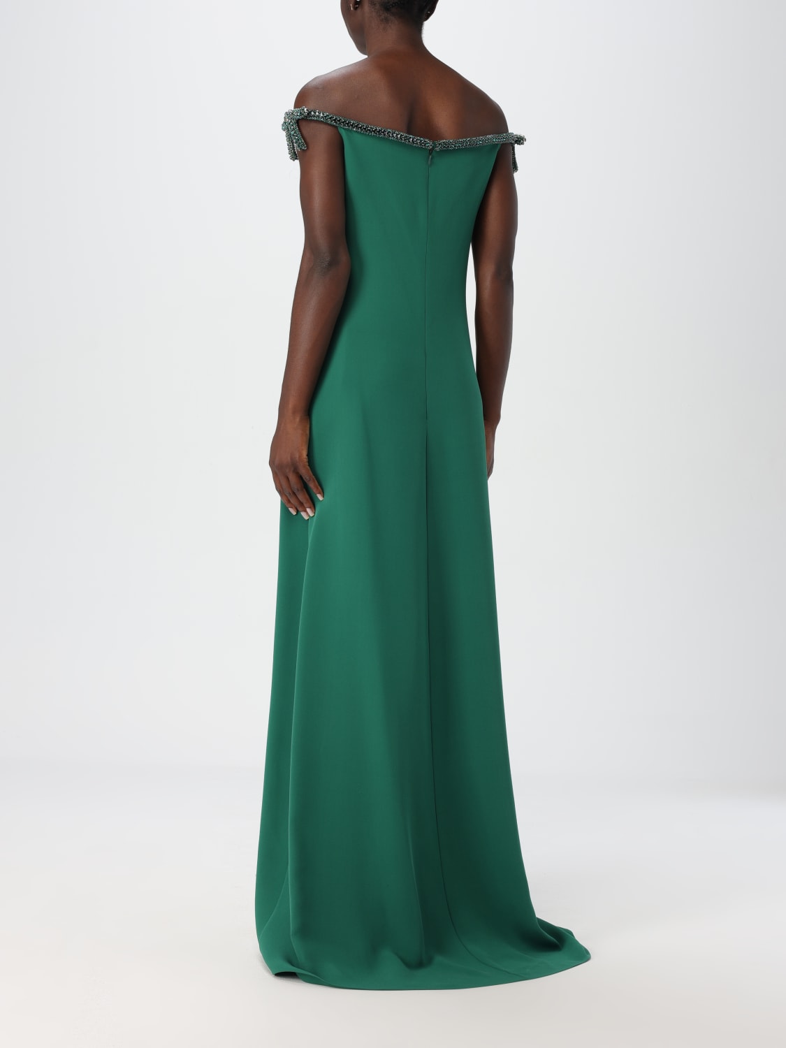 Giglio Abito Lungo In Seta Valentino