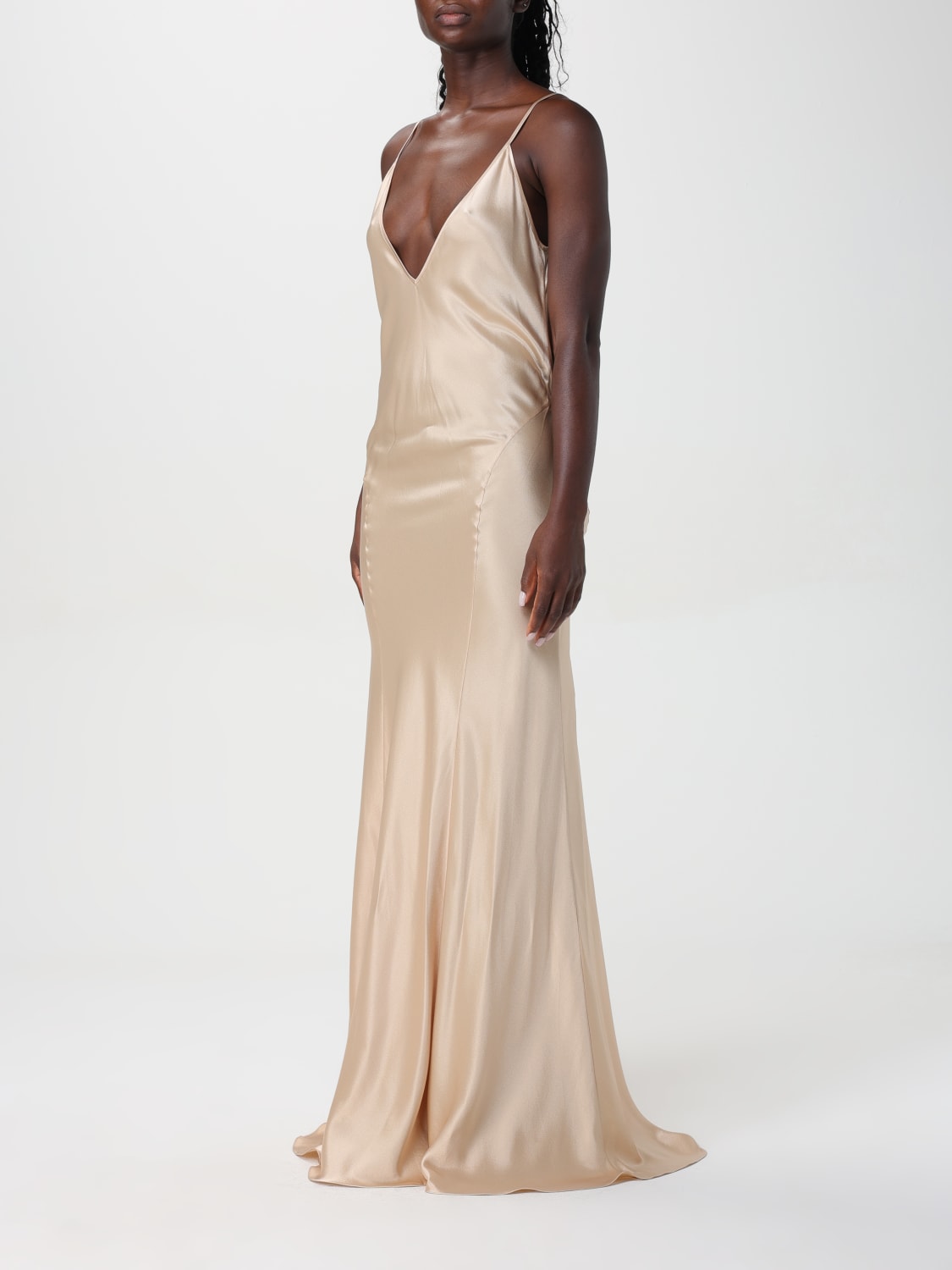 Giglio Abito Lungo Saint Laurent In Seta