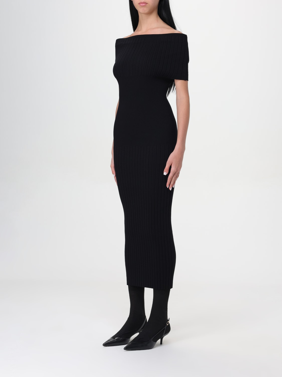 Giglio Abito Lungo Sportmax In Viscosa Stretch