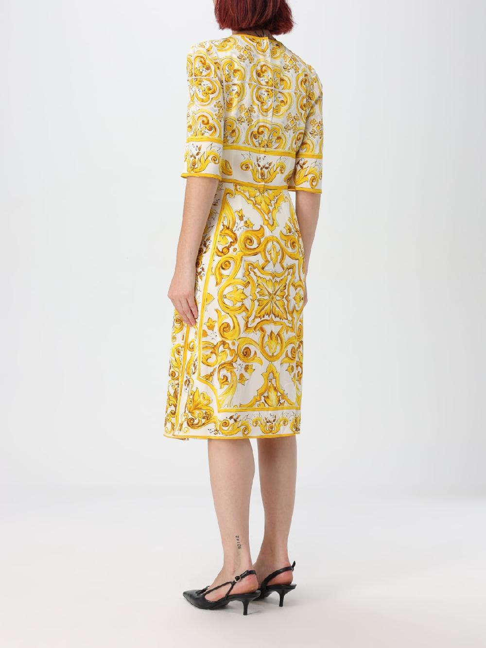 Giglio Abito Maioliche Dolce & Gabbana In Seta