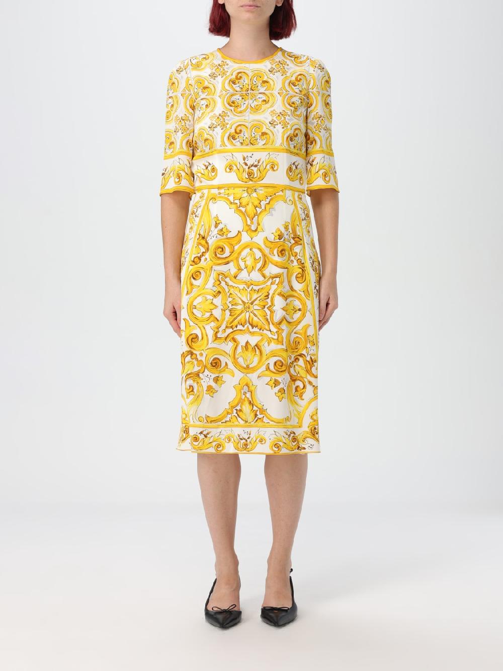 Giglio Abito Maioliche Dolce & Gabbana in seta