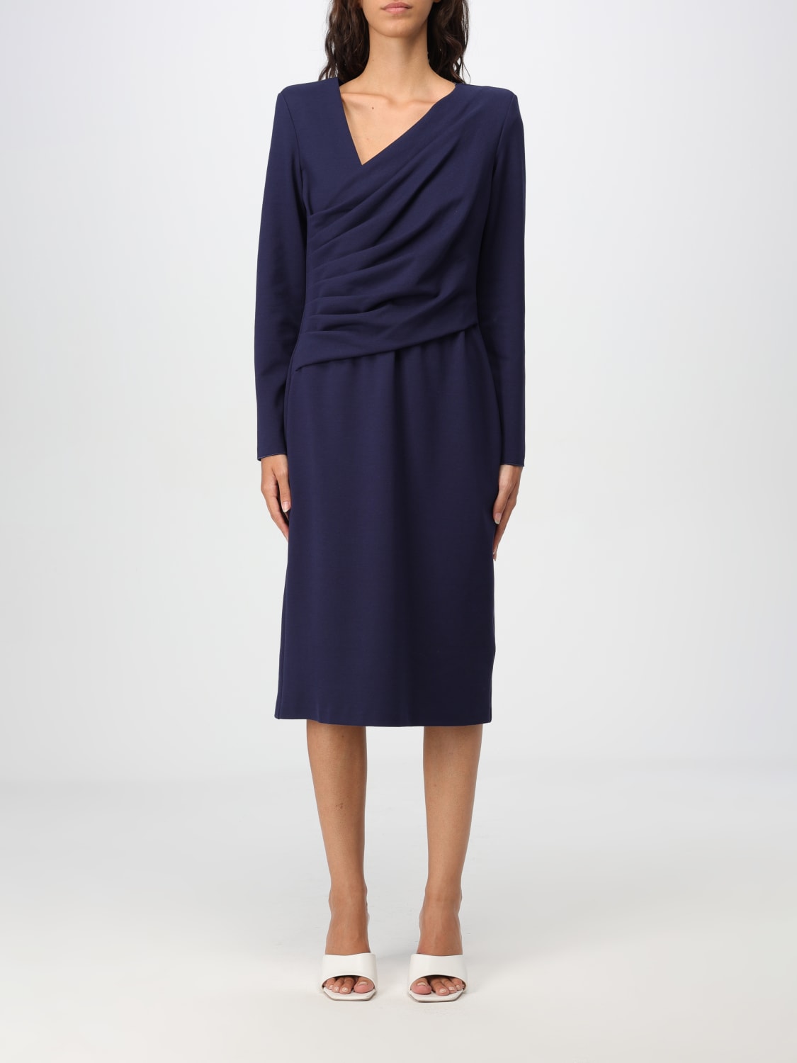 Giglio Abito midi Emporio Armani in misto viscosa