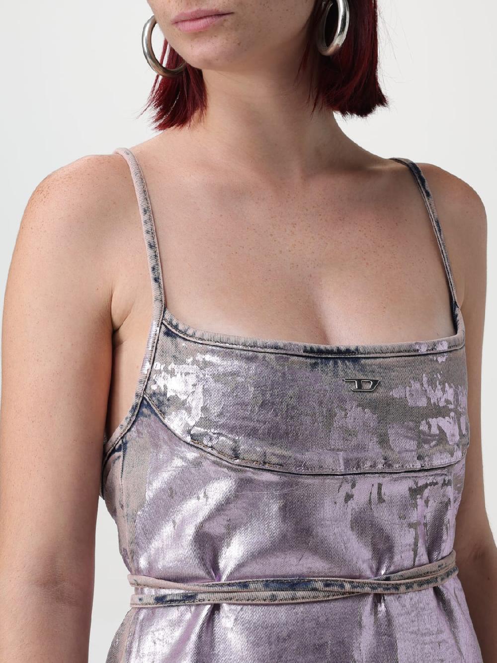 Giglio Abito Mini Diesel In Denim Laminato