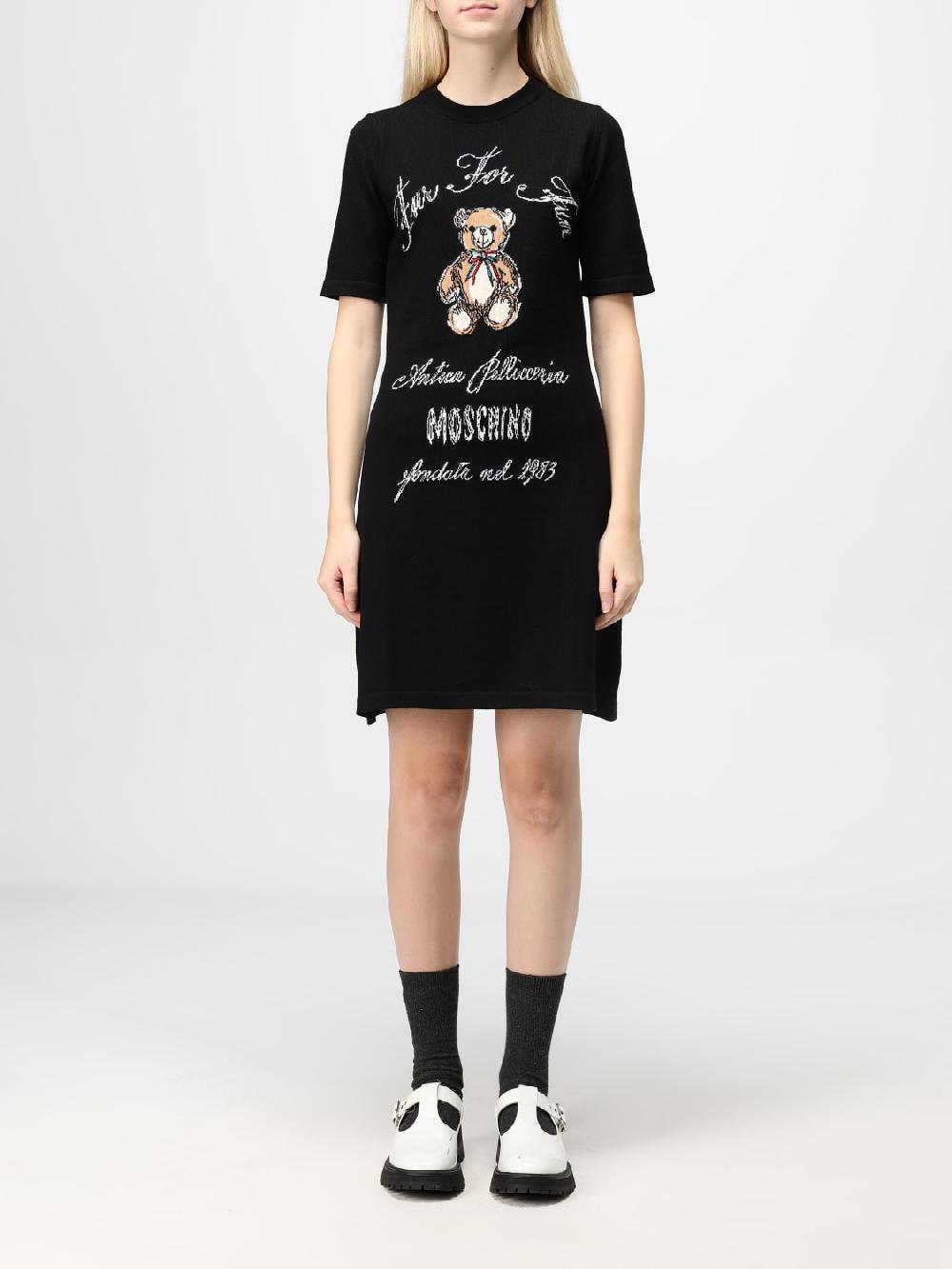 Giglio Abito Moschino Couture in lana stampato