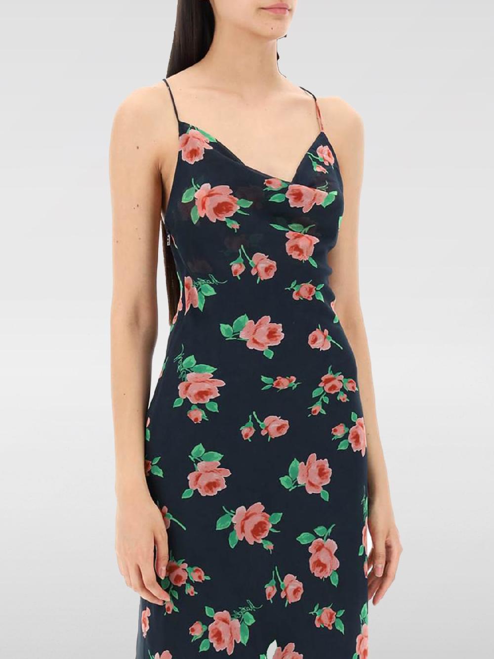 Giglio Abito Rotate In Crêpe Con Stampa Floreale