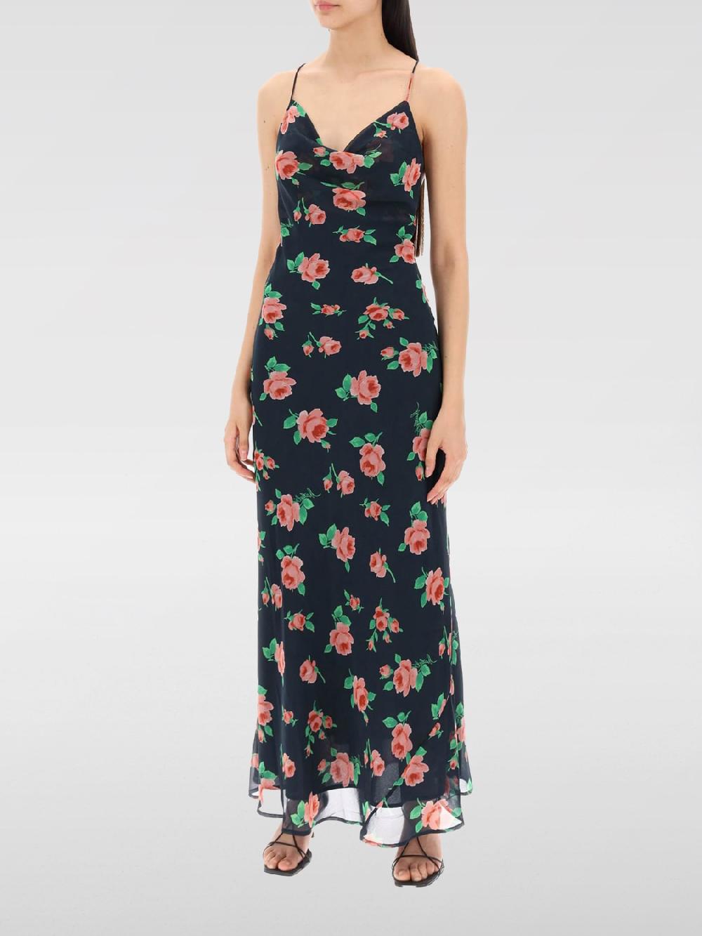 Giglio Abito Rotate in crêpe con stampa floreale