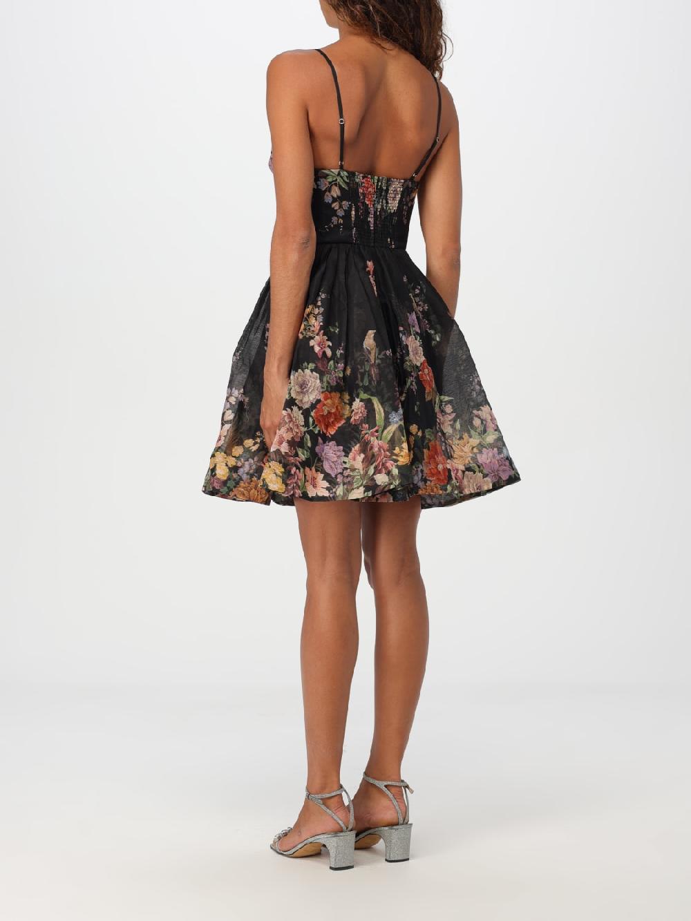 Giglio Abito Zimmermann In Lino E Seta Stampata