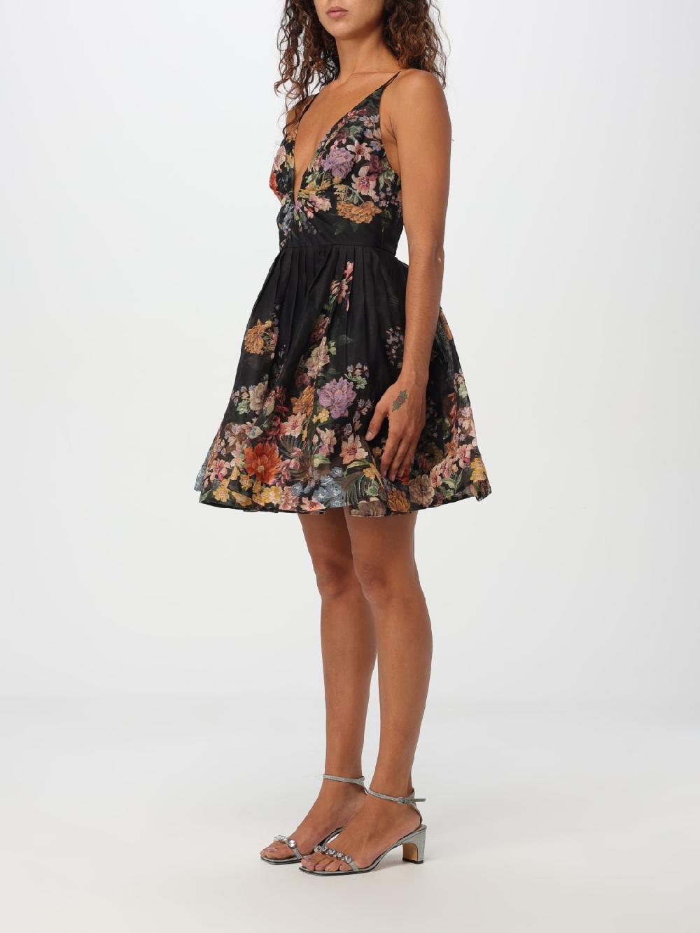 Giglio Abito Zimmermann In Lino E Seta Stampata