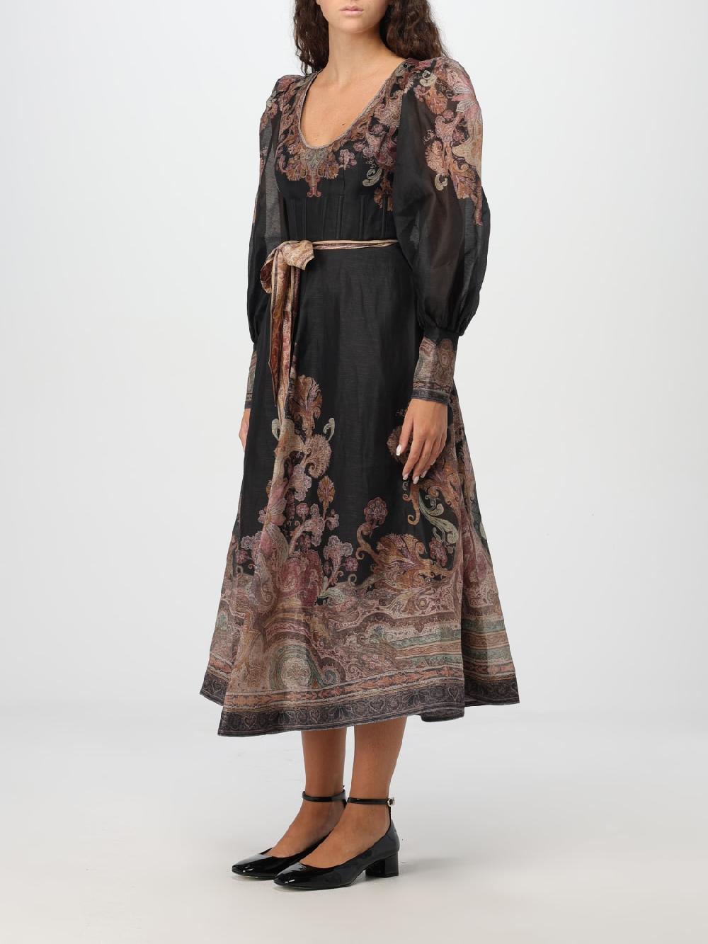 Giglio Abito Zimmermann Misto Lino Stampato