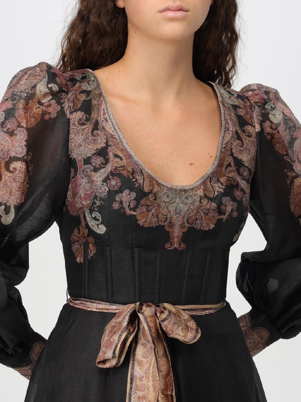 Giglio Abito Zimmermann Misto Lino Stampato