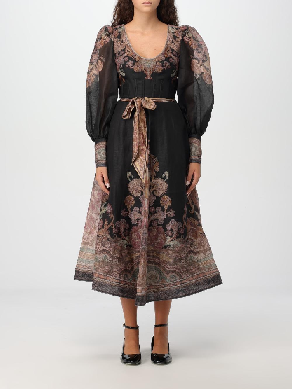 Giglio Abito Zimmermann misto lino stampato