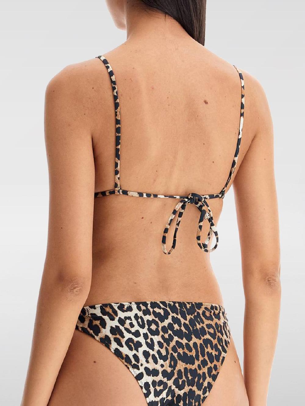 Giglio Bikini Top Ganni In Lycra Animalier