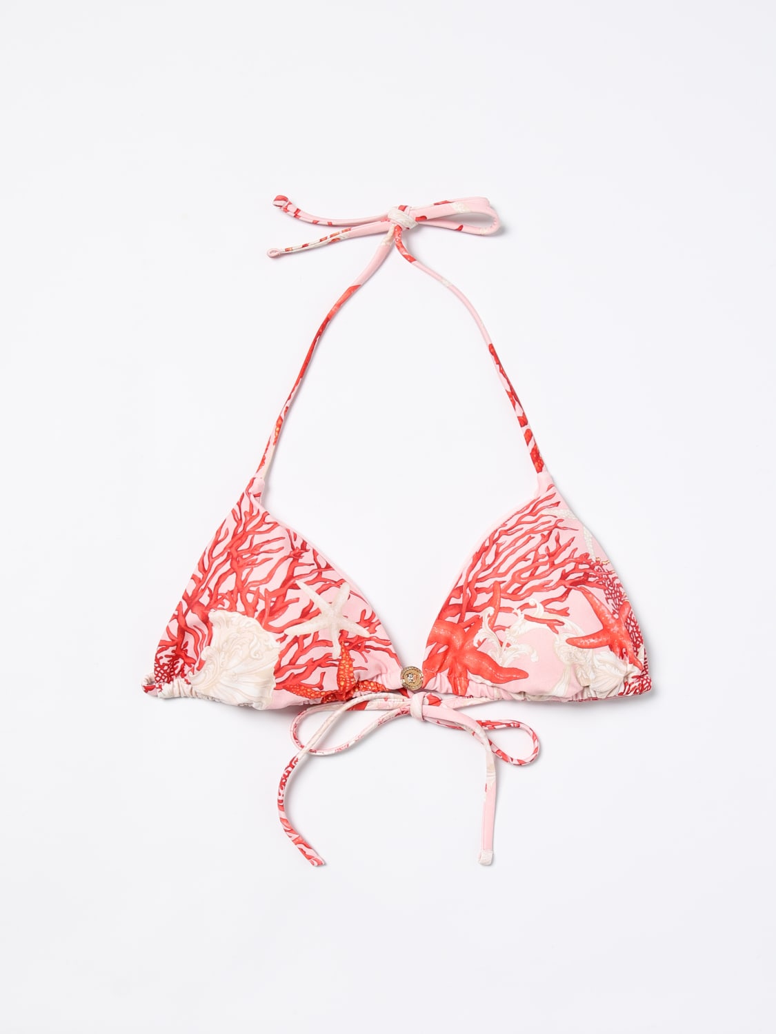 Giglio Bikini Top Versace In Lycra Stampata