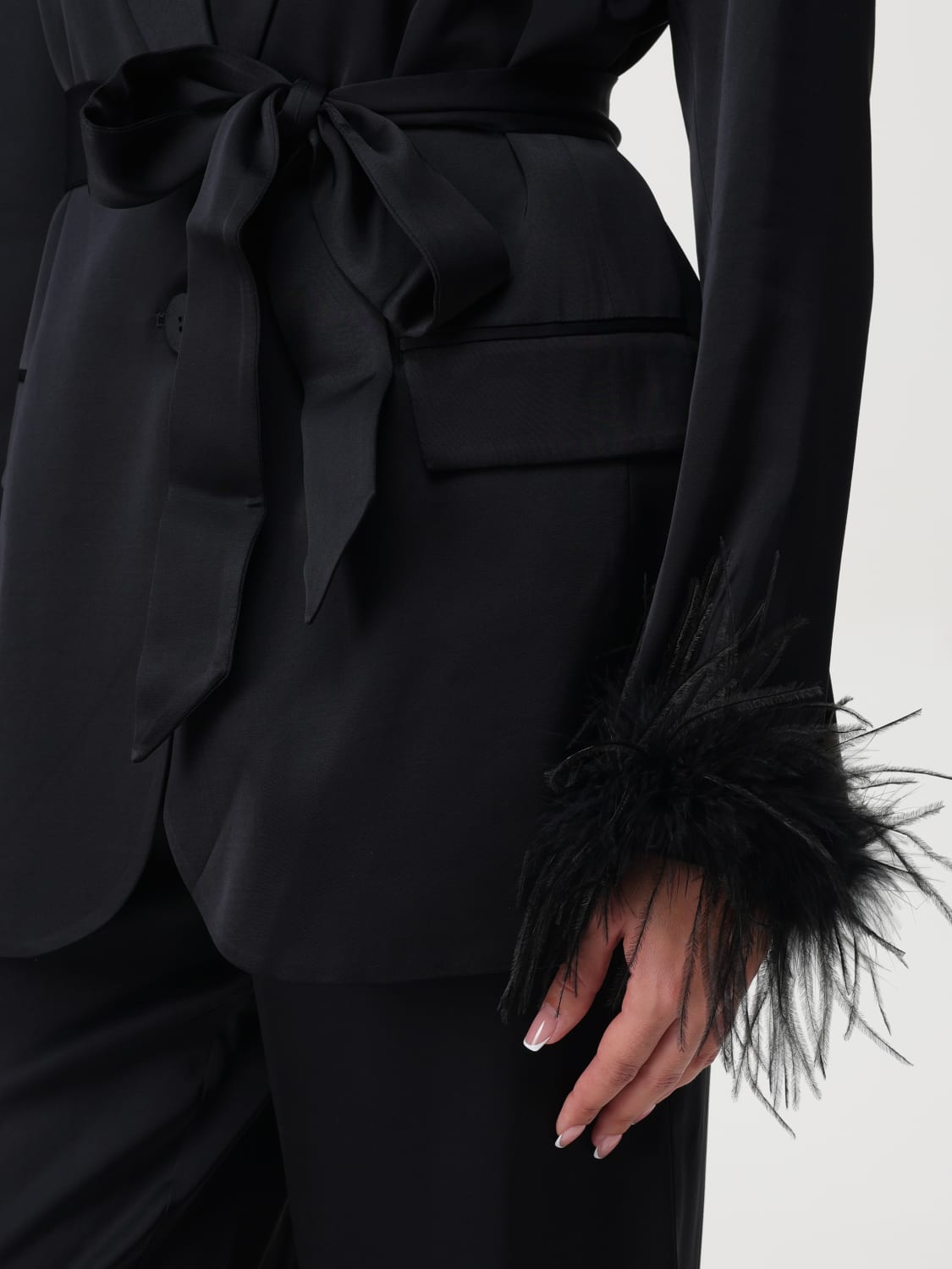 Giglio Blazer A Vestaglia Con Piume Twinset