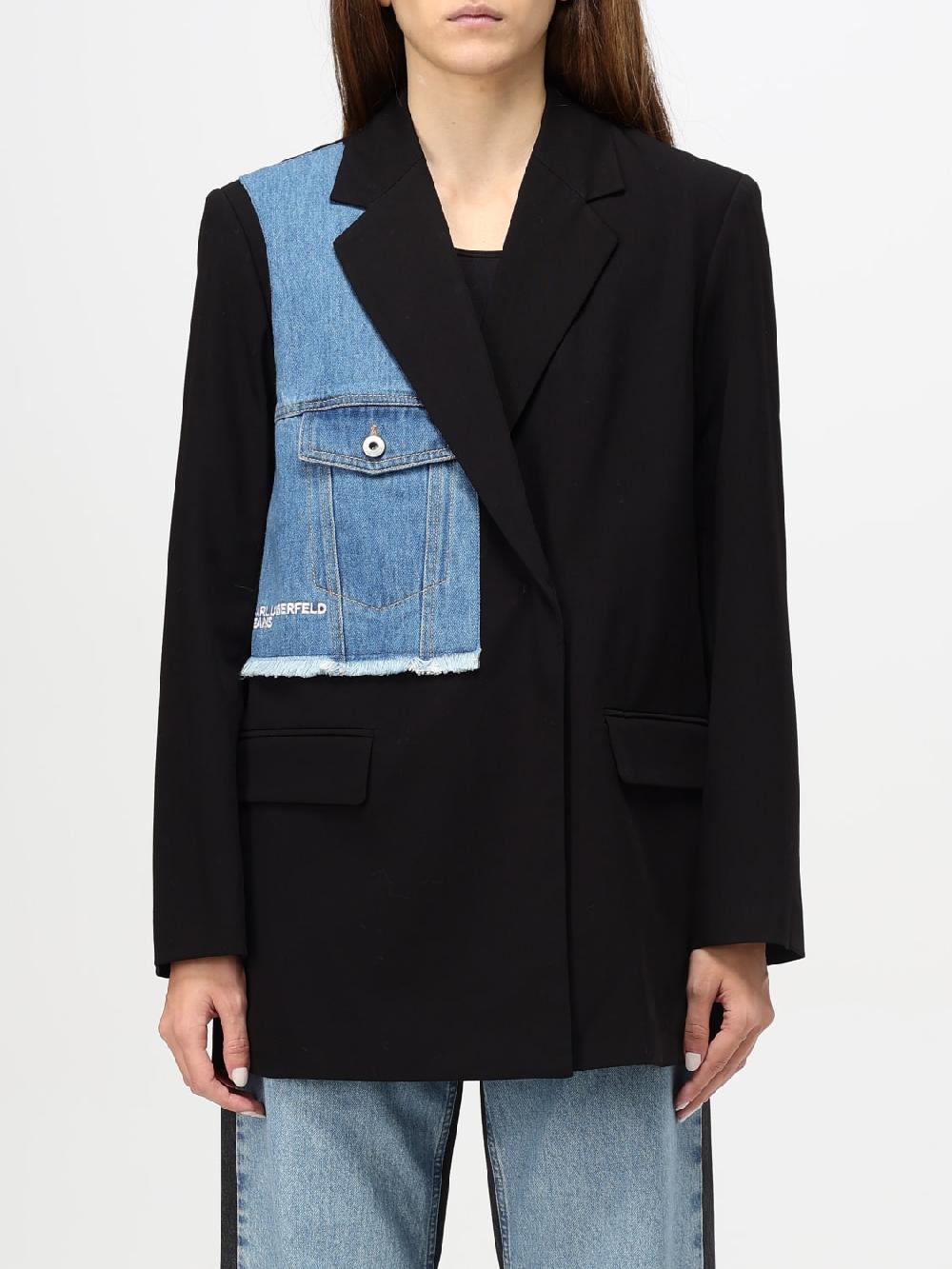Giglio Blazer Karl Lagerfeld in crêpe con denim