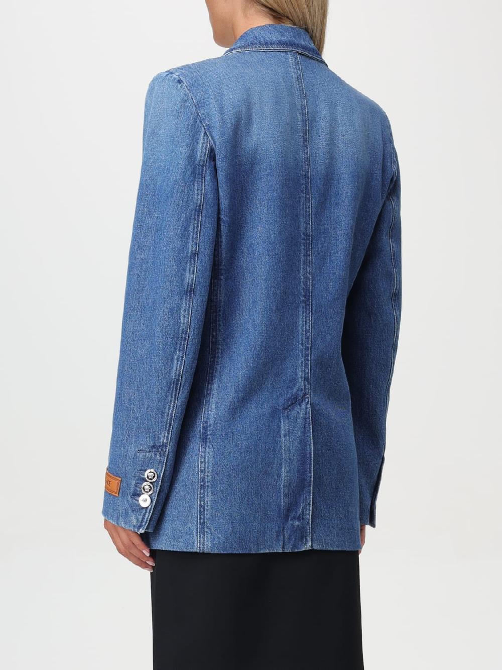 Giglio Blazer Versace In Denim Di Cotone