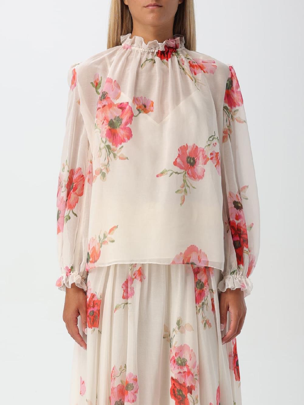 Giglio Blusa floreale Zimmermann in misto seta