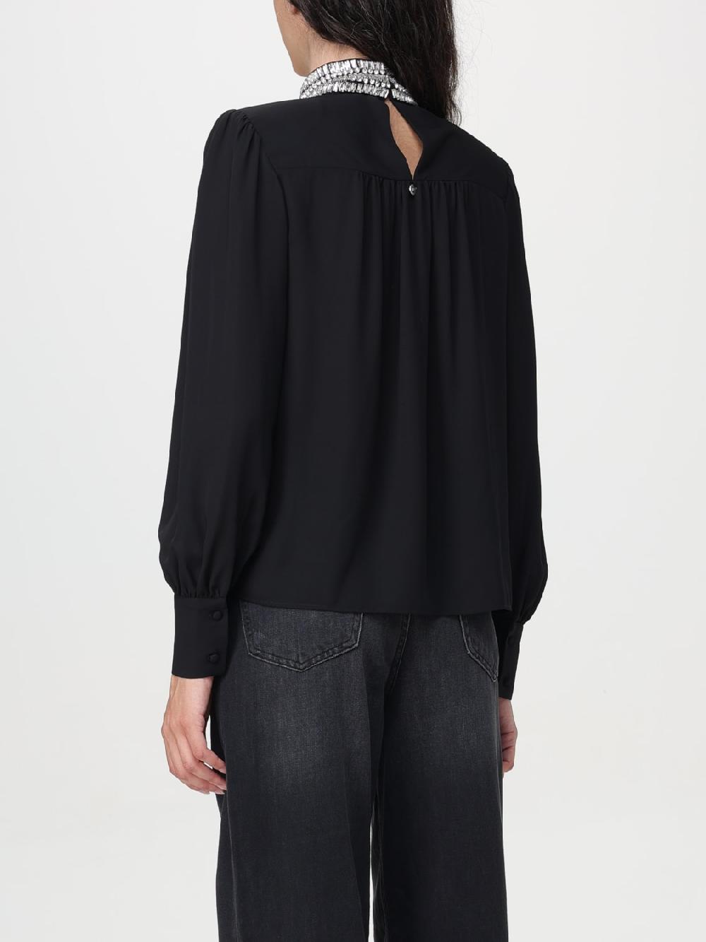 Giglio Blusa Liu Jo In Popeline Con Collo Gioiello