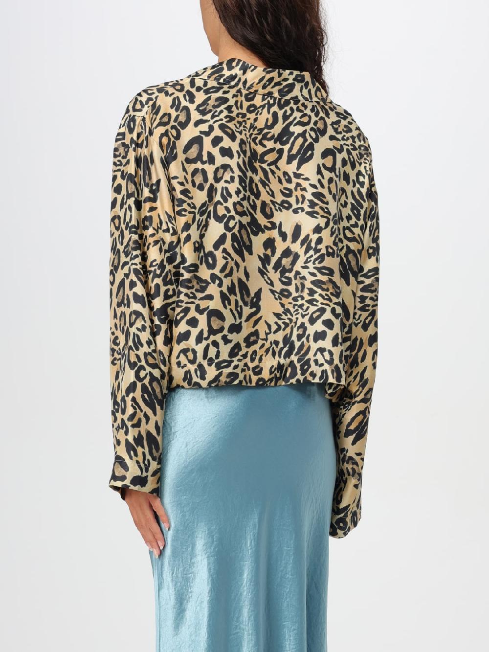 Giglio Blusa Nanushka In Twill Di Seta Animalier