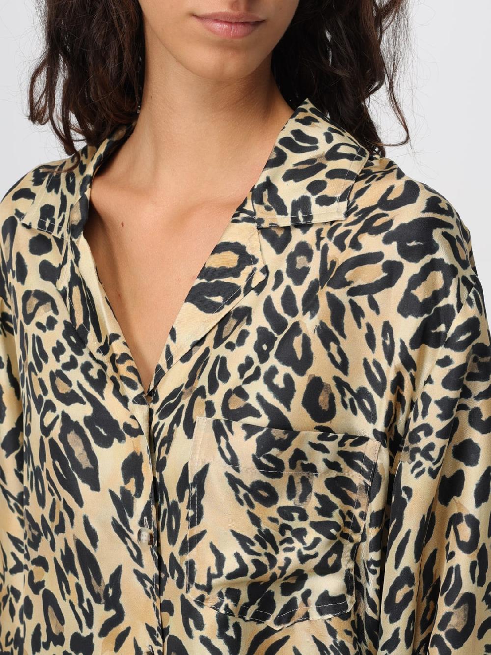 Giglio Blusa Nanushka In Twill Di Seta Animalier