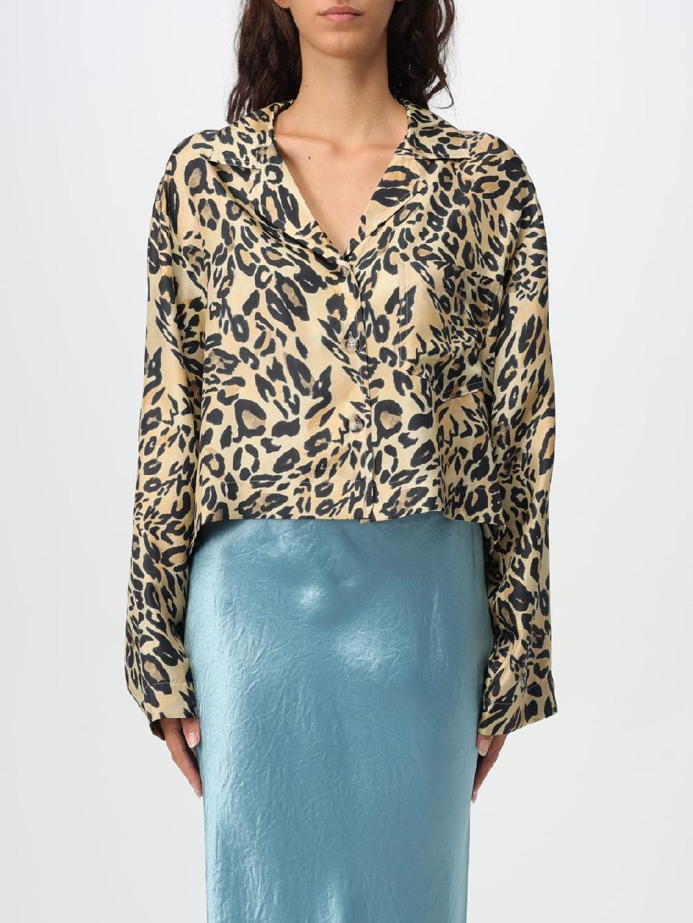 Giglio Blusa Nanushka in twill di seta animalier