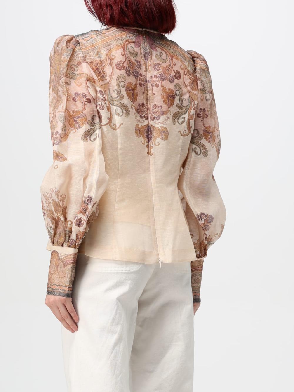 Giglio Blusa Zimmermann In Lino E Seta Stampata